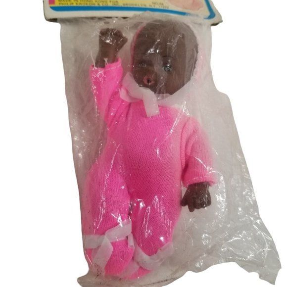 Vintage Doll Lovable Baby in Packaging Hong Kong Vinyl African American Retro - Picture 4 of 8